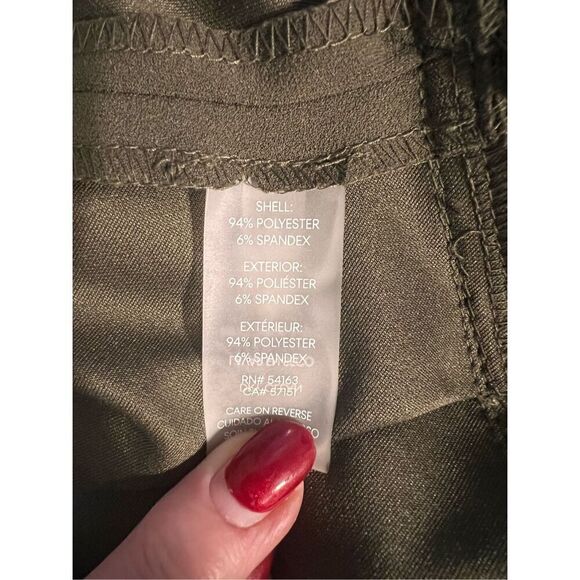 Calvin Klein Women's 6 Ruffle Hem Wrap Dress Solid Olive Green Flounce Cocktial - Picture 12 of 12